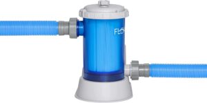 Bestway 58647E-BW Flowclear Transparent Filter Above Ground Pool Pump 1500 GPH Pump Flow Rate, 110-120 Volt for Type III-A/C cartridges