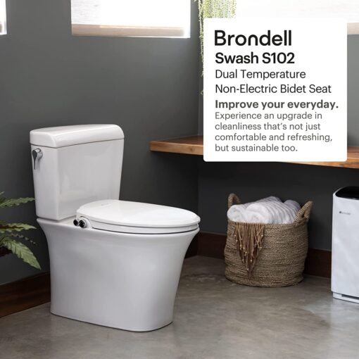 Brondell Bidet Toilet Seat, NonElectric Swash Ecoseat, Fits Elongated