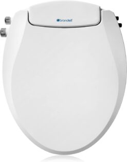 Brondell Swash Bidet Toilet Seat, Non-Electric, Dual Temperature, Fits Round Toilets, White – Dual Nozzle System – with Easy Installation