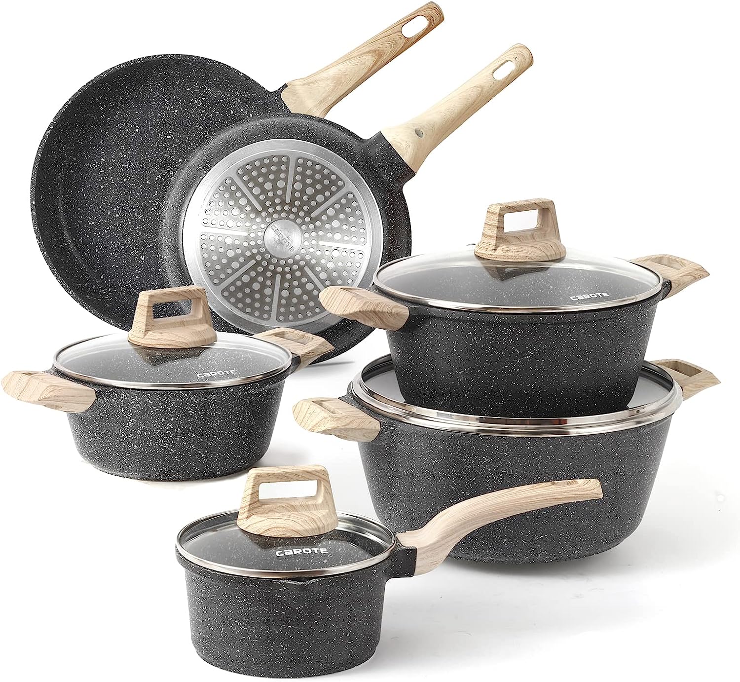 Carote Nonstick Pots and Pans Set, 8 Pcs Induction Kitchen