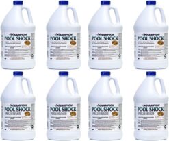 Champion Pool Shock - Ready to Use Liquid Chlorine - Commercial Grade 12.5% Concentrated Strength - 8 Gallon