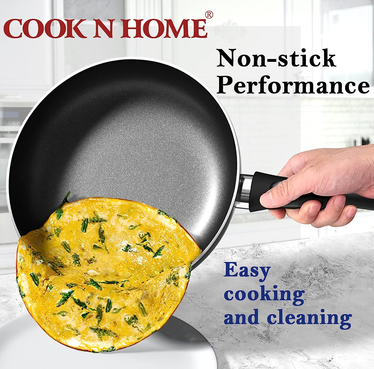Cook N Home Pots and Pans Nonstick Cooking Set includes Saucepan Fryin