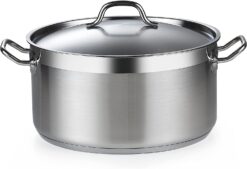 Cooks Standard Dutch Oven with Lid, 9 Quart Professional Stainless Steel Stockpots, Silver