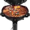 Electric BBQ Grill Techwood 15-Serving Indoor/Outdoor Electric Grill for Indoor & Outdoor Use, Double Layer Design, Portable Removable Stand Grill, 1600W (Stand Black BBQ Grills)