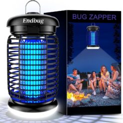 Endbug Bug Zapper Outdoor, Mosquito Zapper Outdoor with LED Light, 4200V Electric Bug Zapper, 5ft Power Cord, IPX6 Waterproof Fly Trap, 2-in-1 Fly Zapper Indoor for Patio Garden Backyard Home, Plug in