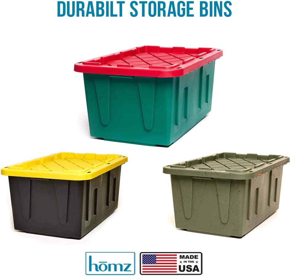 27 Gallon Stackable Snap Lid Plastic Storage Bin Container Camping