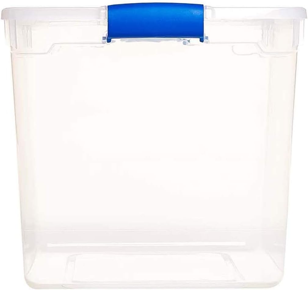 Homz 31 qt Holiday Clear Plastic Storage Container w/ Latching Handles (4 Pack)