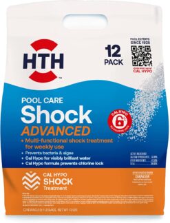 HTH 52037 Swimming Pool Care Shock Advanced, Swimming Pool Chemical, Cal Hypo Formula, 12 Count(Pack of 1)