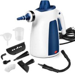 Logkern Handheld Steam Cleaner, Multi-Surface All Natural Pressurized Steamer for Cleaning, Portable Upholstery Steamer Cleaner with 9-Piece Accessories for Home Use, Kitchen, Bathroom, Car Detailing, Floor