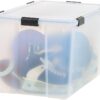 IRIS USA, Inc. UCB-XL Weathertight Plastic Storage Bin Tote Organizing Container with Durable Lid and Seal and Secure Latching Buckles, 156 Qt. - Single, Clear/Black, 500231