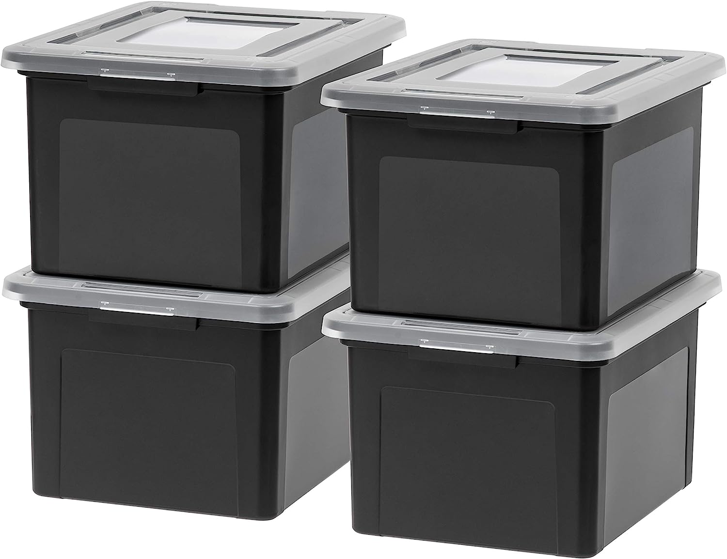 IRIS USA Letter/Legal File Tote Box, 4 Pack, BPA-Free Plastic Storage ...