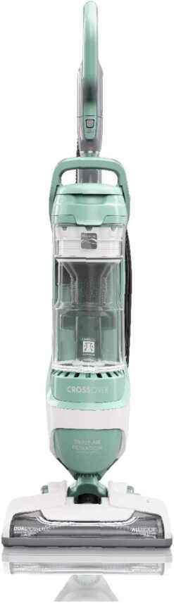 Kenmore DU3017 Friendly Upright Bagless 2-Motor Crossover Max Beltless Vacuum Cleaner with Lift-Away Design, Pet Handi-Mate, Triple HEPA, Height Adjustment, 3 Cleaning Tools, Light Green