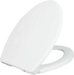 LUXE Bidet Luxe TS1008E Elongated Comfort Fit Toilet Seat with Slow Close, Quick Release Hinges, and Non-Slip Bumpers (White)