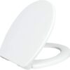 LUXE Bidet Luxe TS1008R Round Comfort Fit Toilet Seat with Slow Close, Quick Release Hinges, and Non-Slip Bumpers (White)