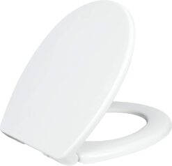 LUXE Bidet Luxe TS1008R Round Comfort Fit Toilet Seat with Slow Close, Quick Release Hinges, and Non-Slip Bumpers (White)