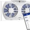 Lasko W09560 Bluetooth Enabled Twin 9-Inch Window Fan with Independent Electrically Reversible Intake & Exhaust Motors with Thermostat and Timer for Bedroom Indoor Home Use, White