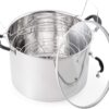 McSunley Water Bath Canner with Glass Lid, Induction Capable, 21.5Qt, Stainless Steel
