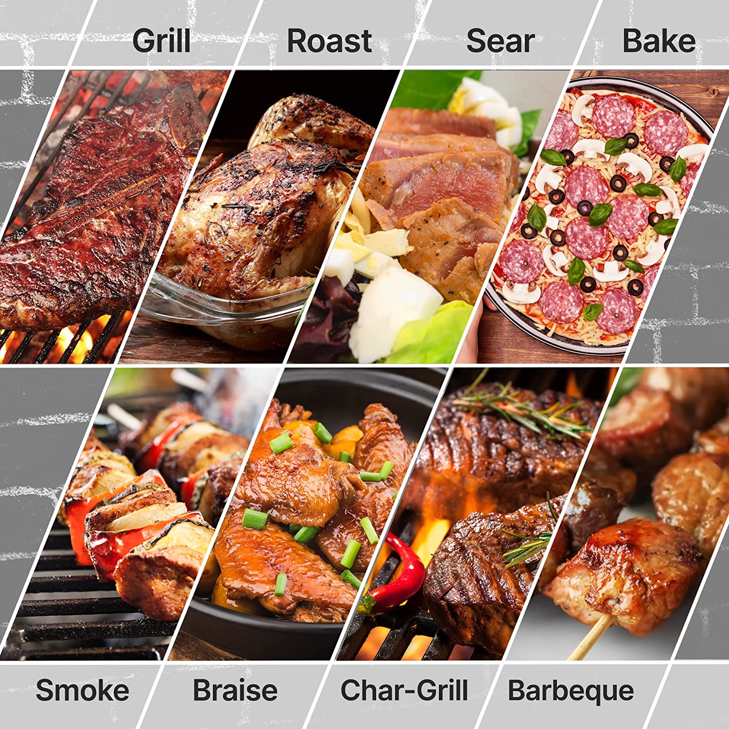 NutriChef Kitchen Charcoal Grill Offset Smoker with Cover, Portable Stainless Steel Grill, Outdoor Camping BBQ and Barrel Smoker (Black)6