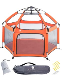 POP 'N GO Premium Outdoor and Indoor Baby Playpen - Portable, Lightweight, Pop Up Pack and Play Toddler Play Yard w/Canopy and Travel Bag - Orange POP 'N GO Premium Outdoor and Indoor Baby Playpen - Portable, Lightweight, Pop Up Pack and Play Toddler Play Yard w/Canopy and Travel Bag - Orange