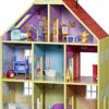 Peppa Pig Wooden Deluxe Playhouse, 8 Rooms, Includes 2 Fun Figures and 29 Accessories, Made of Responsibly Sourced Wood, for Ages 3 and Up