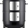 Realcook Charcoal BBQ Smoker Grill - 20 Inch Vertical Smoker for Outdoor Cooking Grilling