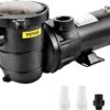 VEVOR Pool Pump Aboveground 1.5HP 115V, Single Speed, 5280GPH 1100W Powerful Swimming Pool Pump, Self Primming Pool Filtre Pump with Strainer Basket, 4 Pipe Fittings, Low Noise