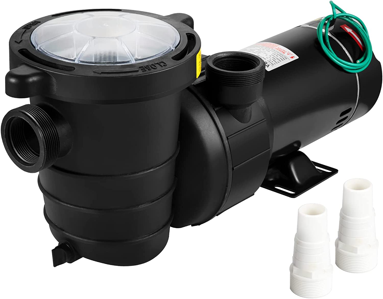 VEVOR Swimming Pool Pump 1HP, Dual Voltage 110V 220V, 5544GPH, Powerful Self-priming Pump for In Above Ground Pool Water Circulation, w Strainer Basket, 2pcs 1-1 2 NPT Connectors, UL Certified VEVOR Swimming Pool Pump 1HP, Dual Voltage 110V 220V, 5544GPH, Powerful Self-priming Pump for In/Above Ground Pool Water Circulation, w/ Strainer Basket, 2pcs 1-1/2'' NPT Connectors, UL Certified
