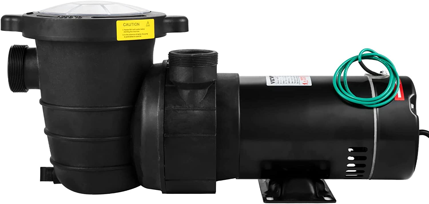 VEVOR Swimming Pool Pump 1HP, Dual Voltage 110V 220V, 5544GPH, Powerful Self-priming Pump for In Above Ground Pool Water Circulation, w Strainer Basket, 2pcs 1-1 2 NPT Connectors, UL Certified0