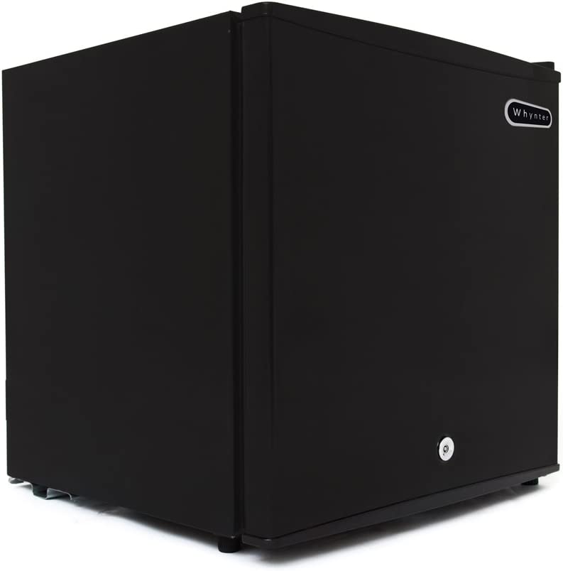 Small mini fridge with lock, 1.0 cubic feet, black