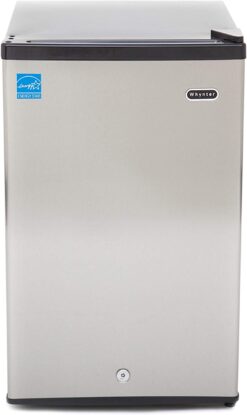 Whynter CUF-210SS Mini, 2.1 Cubic Foot Energy Star Rated Small Upright Freezer with Lock, Stainless Steel, Black