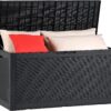 YITAHOME 100 Gallon Large Resin Deck Box Outdoor Storage Boxes for Patio Furniture, Outdoor Cushions, Garden Tools and Pool Supplies-Waterproof,Lockable (Black)