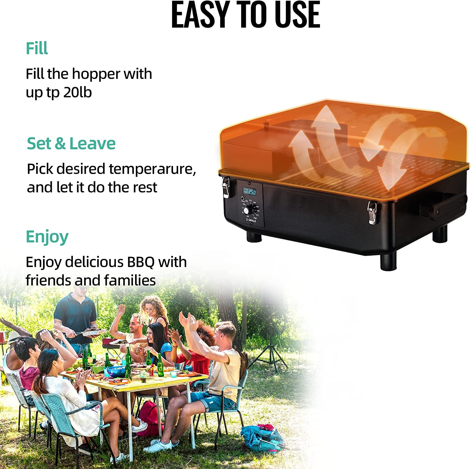 Z GRILLS 202 sq. in. Portable Pellet Grill & Electric Smoker