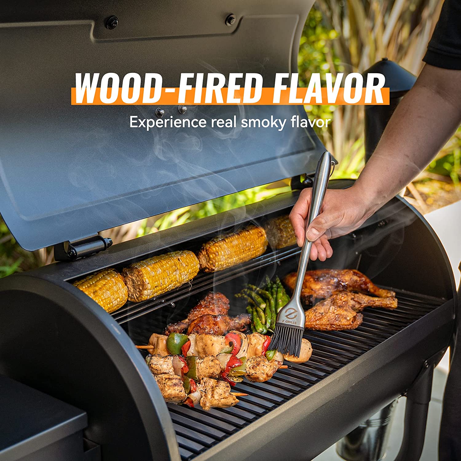 Wood Pellet Grill and Smoker with PID Controller, 8-in-1 Outdoor