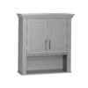 RiverRidge Home Somerset 2-Door Bathroom Storage Wall Cabinet with 1 Open Shelf and 2 Interior Shelves, Gray