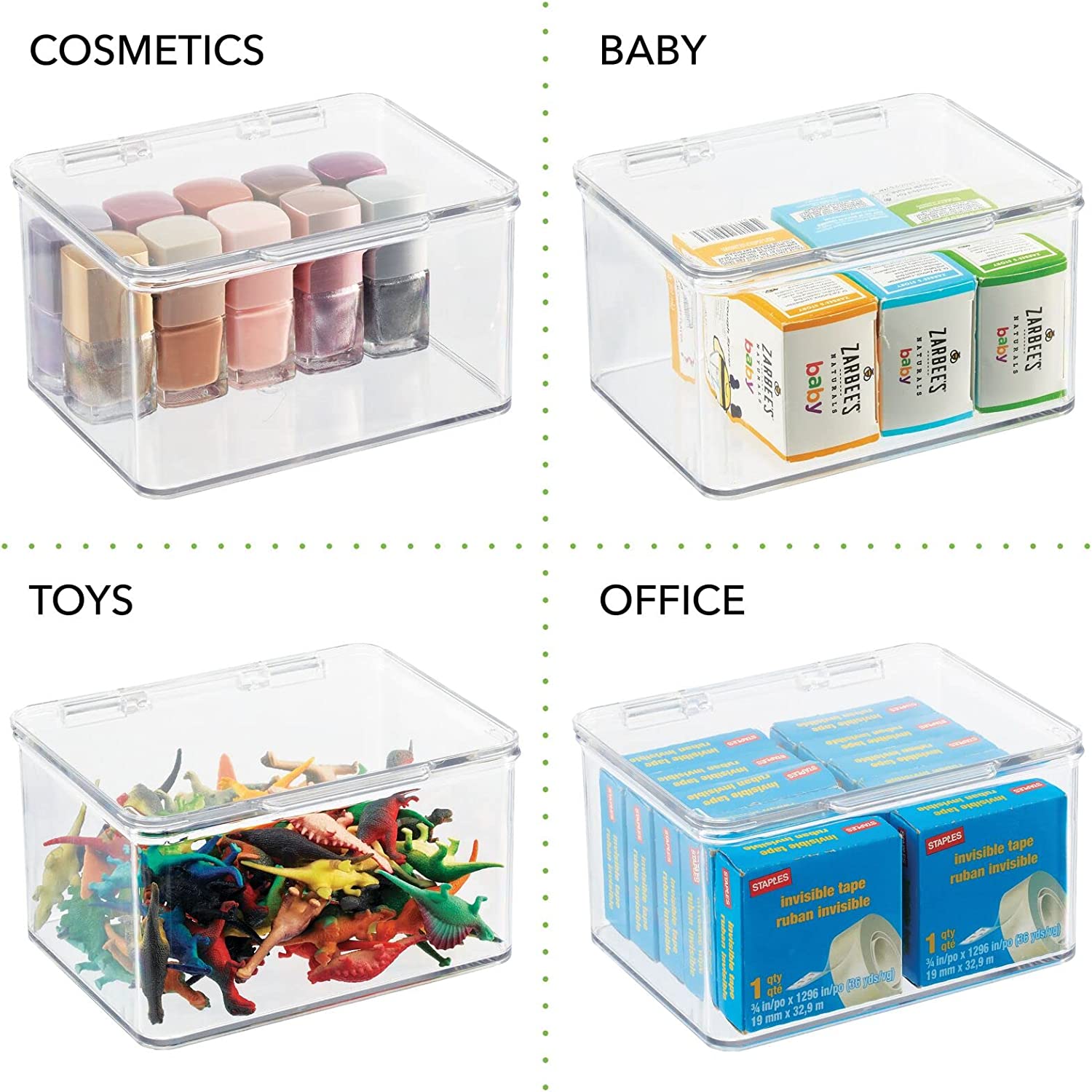 mDesign Plastic Playroom and Gaming Storage Organizer Box