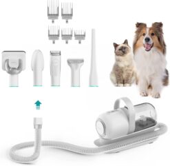 neabot P1 Pro Pet Grooming Kit & Vacuum Suction 99% Pet Hair, Professional Grooming Clippers with 5 Proven Grooming Tools for Dogs Cats and Other Animals