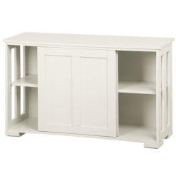 SmileMart Wooden Buffet Storage Cabinet with Sliding Door and 2-Shelves, Antique White