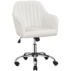 Alden Designs Boucle Mid-Back Task Chair with Armrests, Ivory