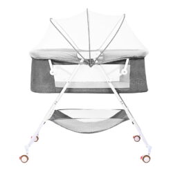 Bassinet for Babies, Yadala 4 in 1 Portable Rocking Bassinet, Quick-Fold Crib for Newborn Girl Boy Infant, Grey