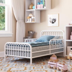 Little Seeds Monarch Hill Ivy Metal Toddler Bed, Off White