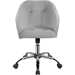Smile Mart Adjustable Swivel Velvet Desk Chair for Home Office, Light Gray