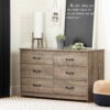 South Shore Tassio 6-Drawer Double Dresser, Weathered Oak