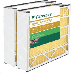 Filterbuy 20x25x5 MERV 11 Pleated HVAC AC Furnace Air Filters for Trion Air Bear, Air Kontrol, Generalaire, Payne, Skuttle, and Ultravation (2-Pack)