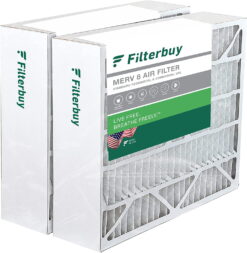Filterbuy 20x25x6 MERV 8 Pleated HVAC AC Furnace Air Filters for Aprilaire Space-Gard (2-Pack)