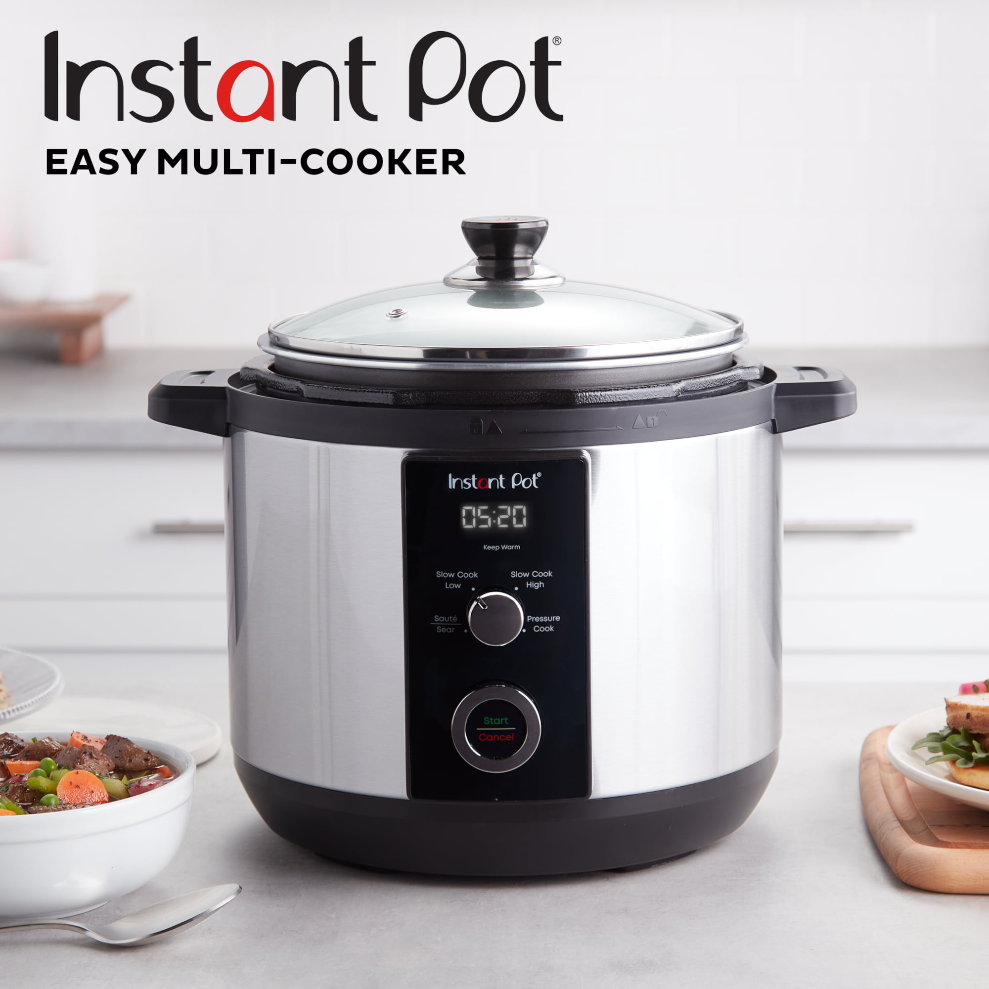 Instant Pot 6QT Easy 3-in-1 Slow Cooker, Pressure Cooker, and Sauté Pot,  Pressure Cooker, Slow Cooker, Household Appliances