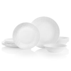 Corelle Linen Weave 18-piece Dinnerware Set, Service for 6