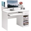 Winado Computer Desk Home Office Workstation Laptop Study Table with Drawer Keyboard Tray, White