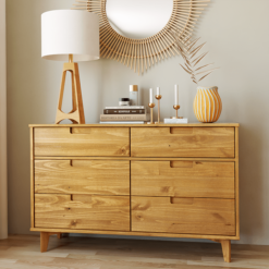 Manor Park Sonoma 6-Drawer Solid Wood Caramel Dresser