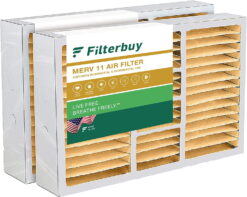 Filterbuy 16x25x5 MERV 11 Pleated HVAC AC Furnace Air Filters for Honeywell, Lennox, Carrier, Air Kontrol, Bryant, Day & Night, and Payne (2-Pack)