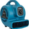 XPOWER P-80A Mini Mighty Air Mover, Utility Fan, Dryer, Blower with Built-in Power Outlets - Blue
